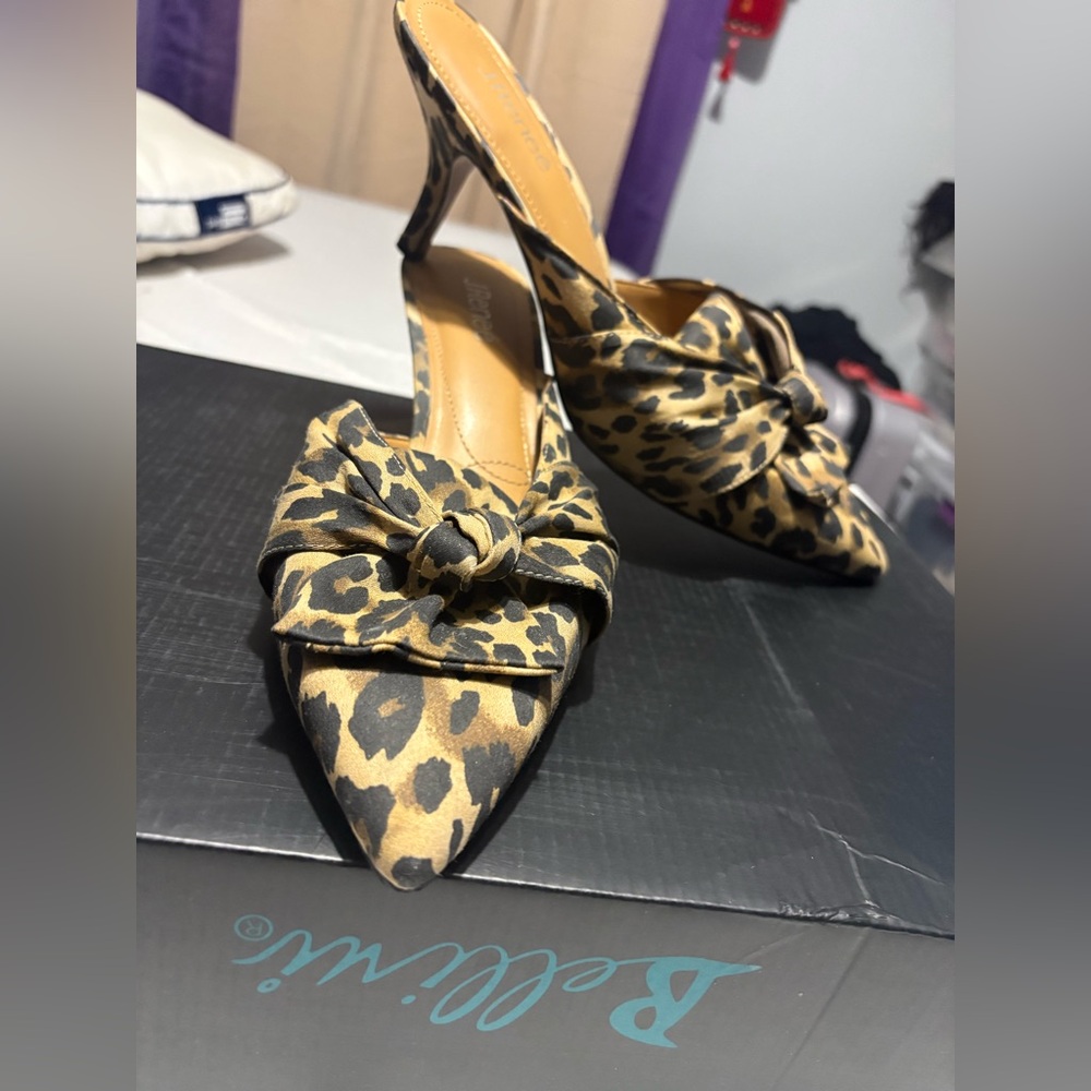 Leopard Print Women's Mule Shoes size 12W